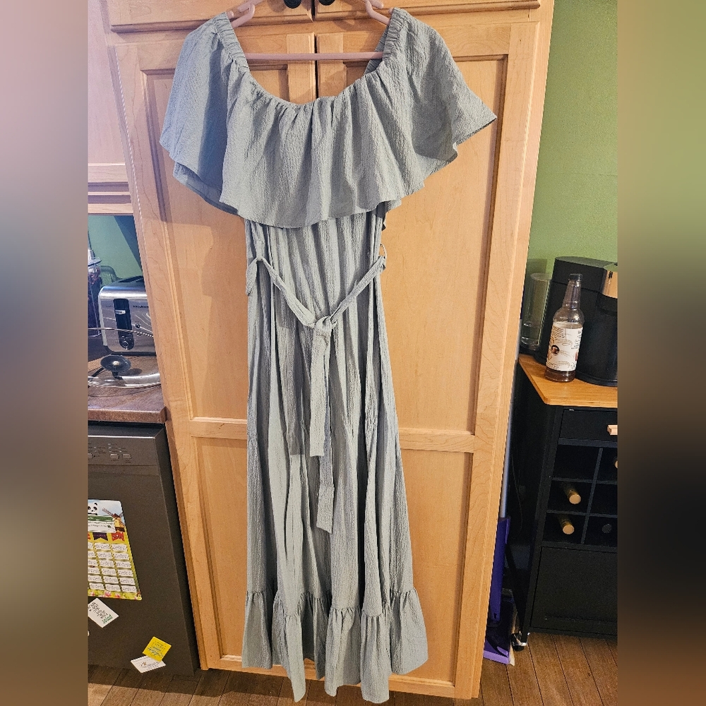 NWT Calvin Klein off shoulder long dress